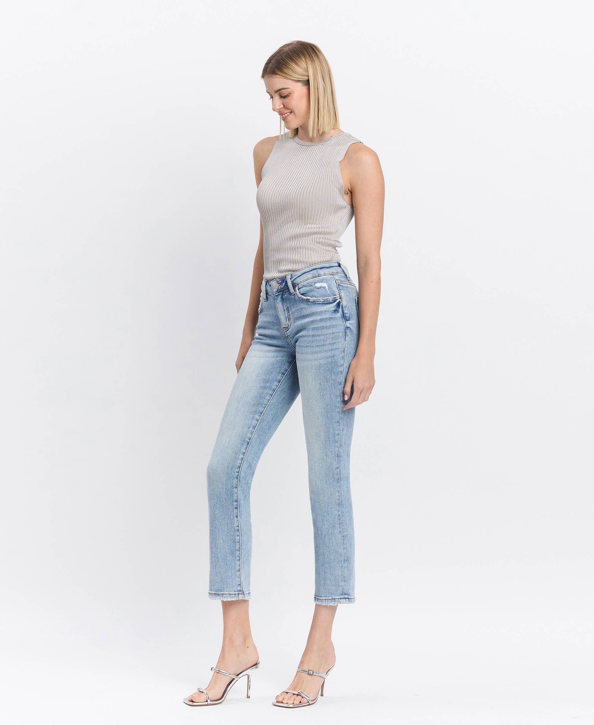 MR Crop Slim Straight Jeans