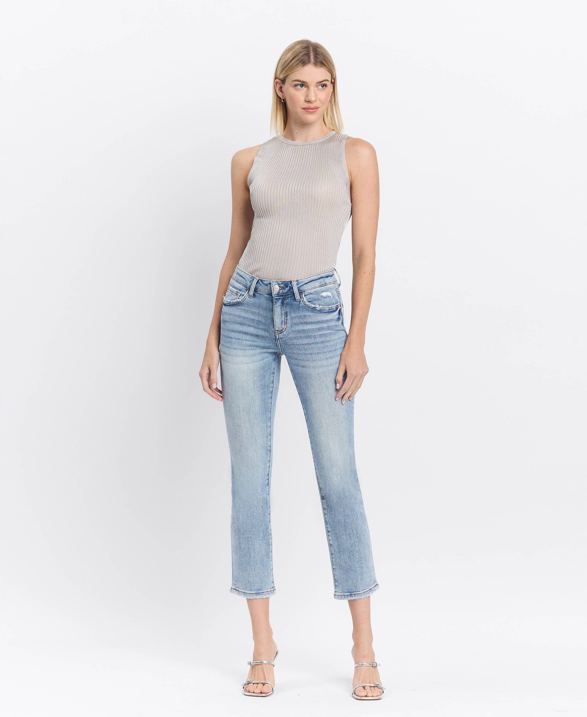 MR Crop Slim Straight Jeans