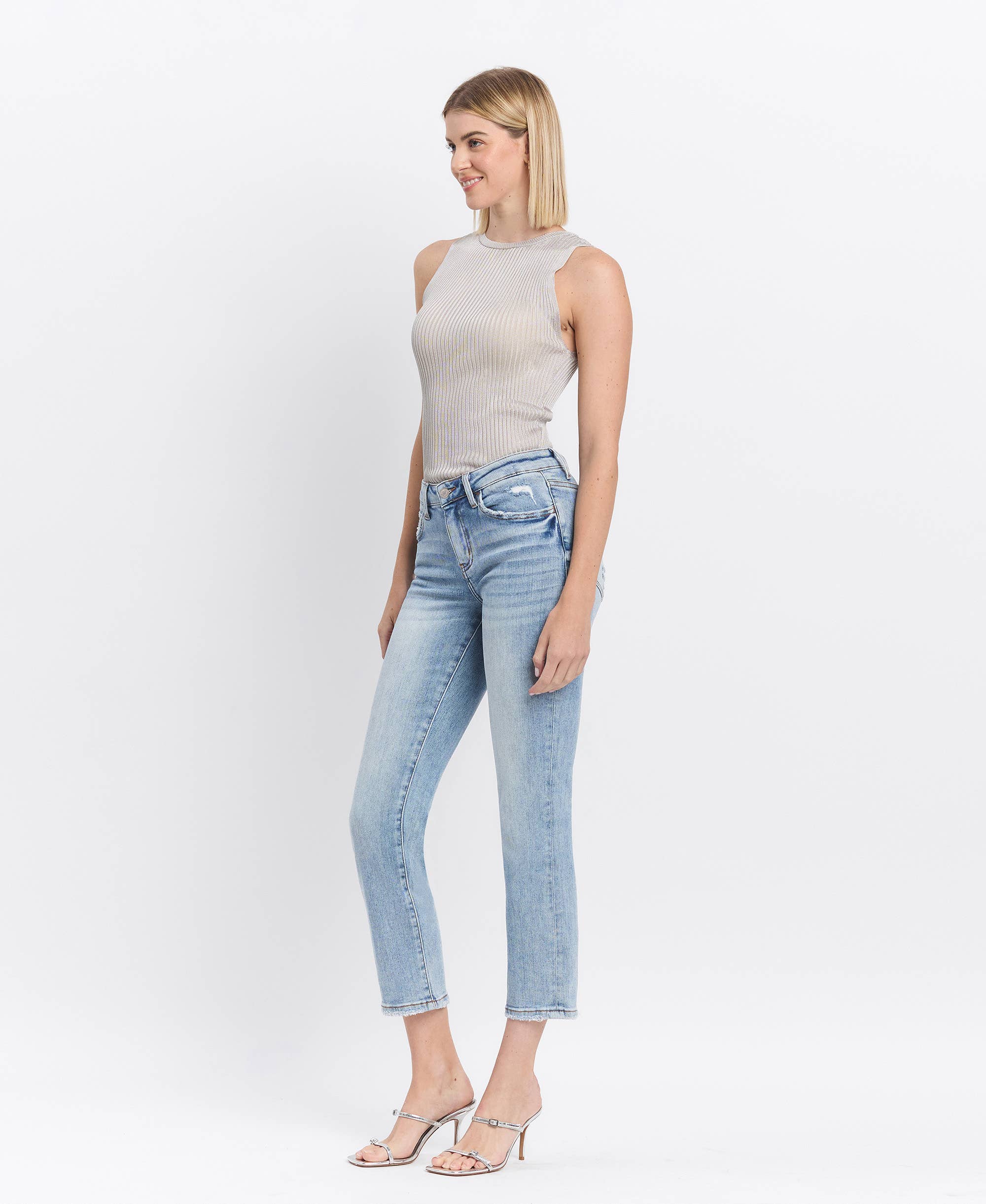 MR Crop Slim Straight Jeans