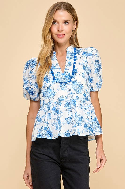 Simone Floral Peplum Top