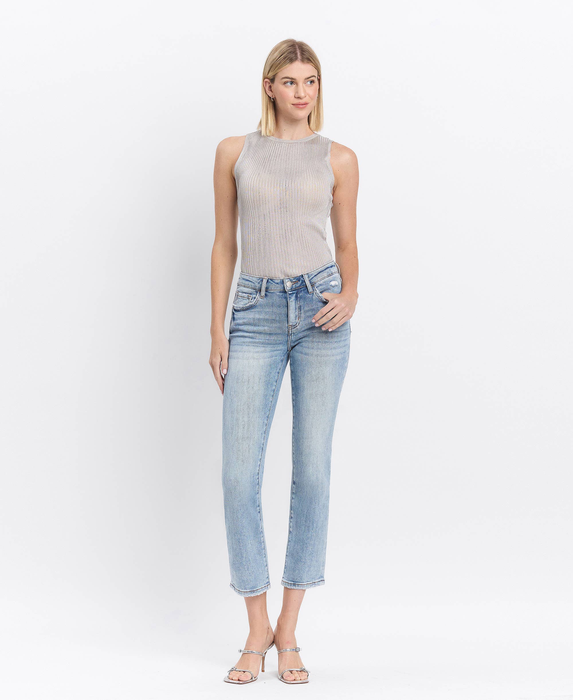 MR Crop Slim Straight Jeans