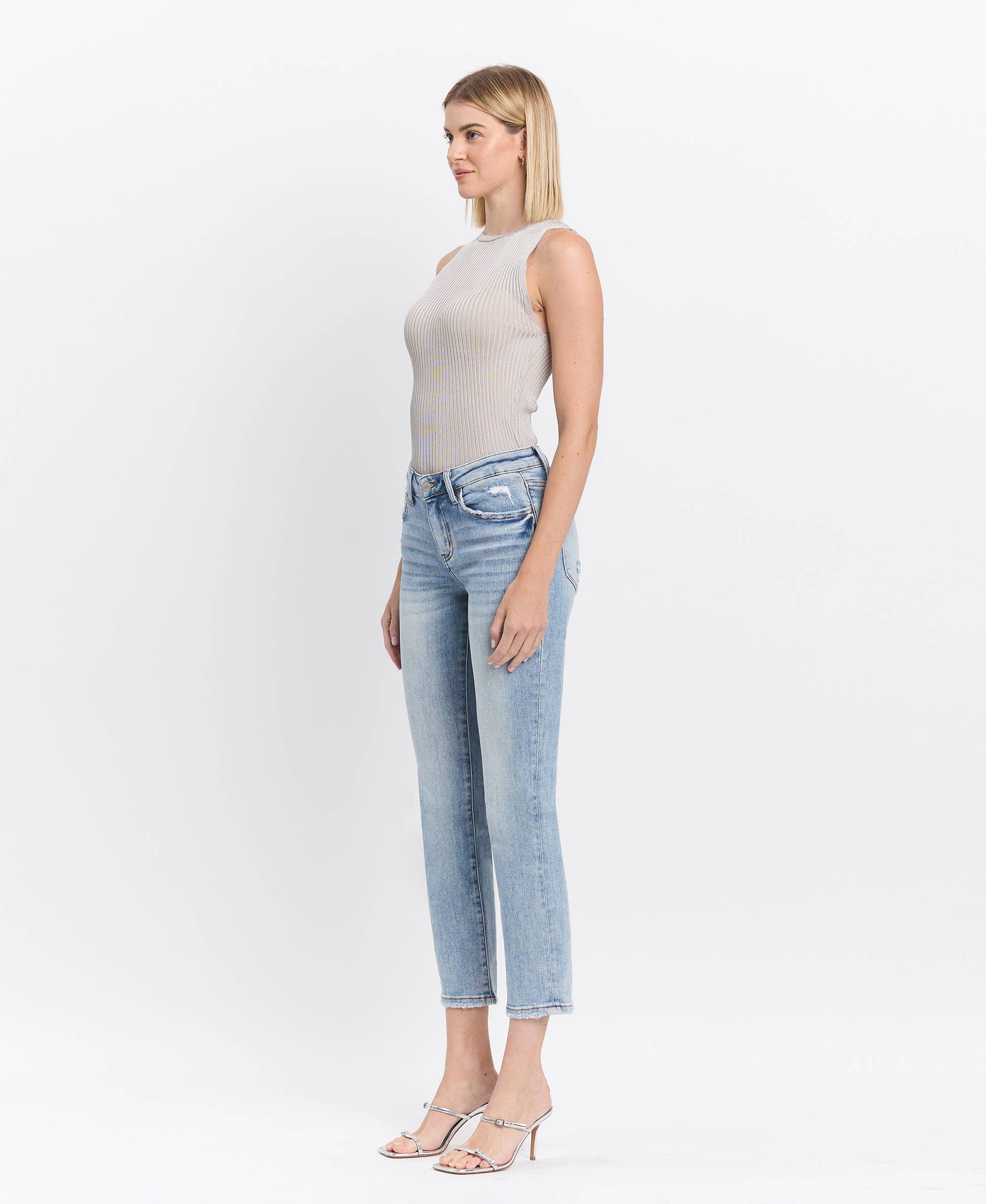 MR Crop Slim Straight Jeans