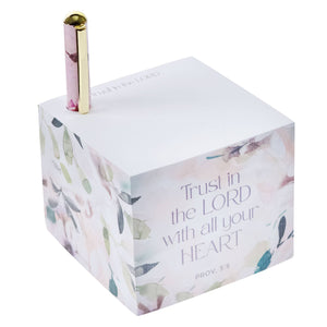 Note Block with Pen Trust in the Lord Prov. 3:5